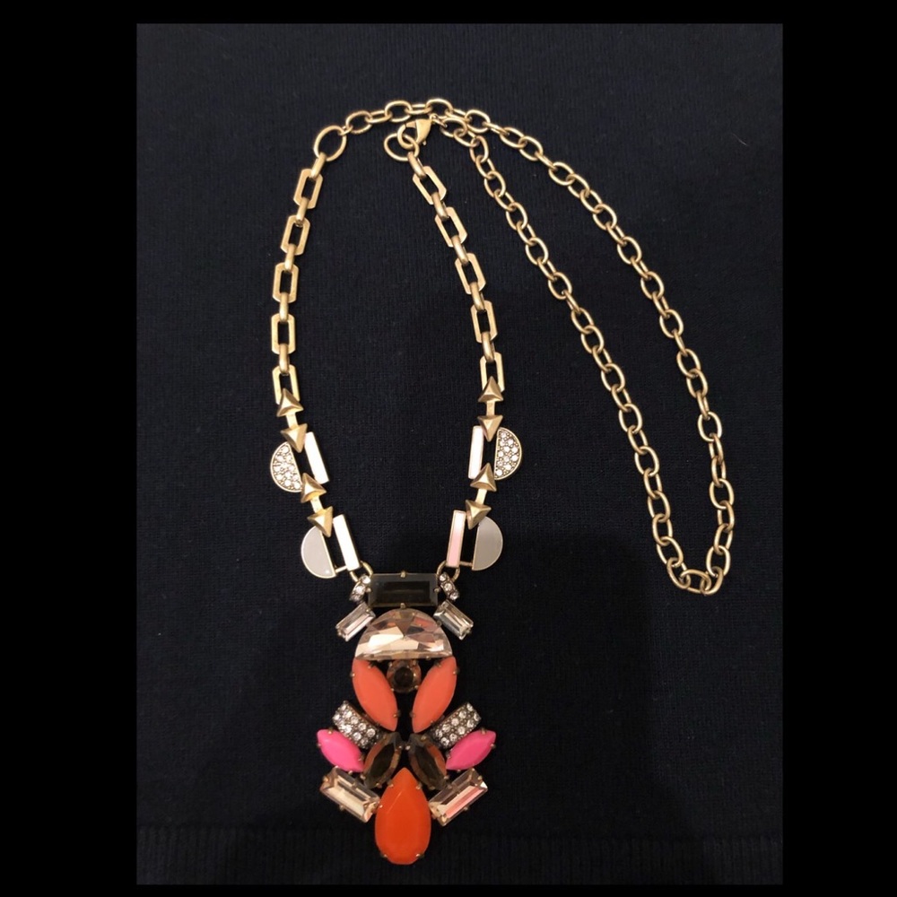 Stella & Dot Pop Geo pink/orange necklace